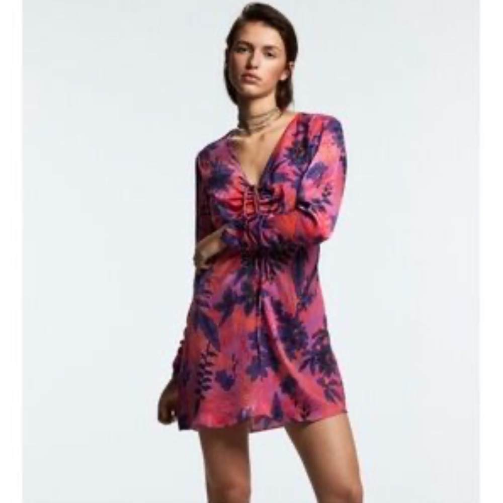 Zara Vibrant Pink and Purple Mini Dress